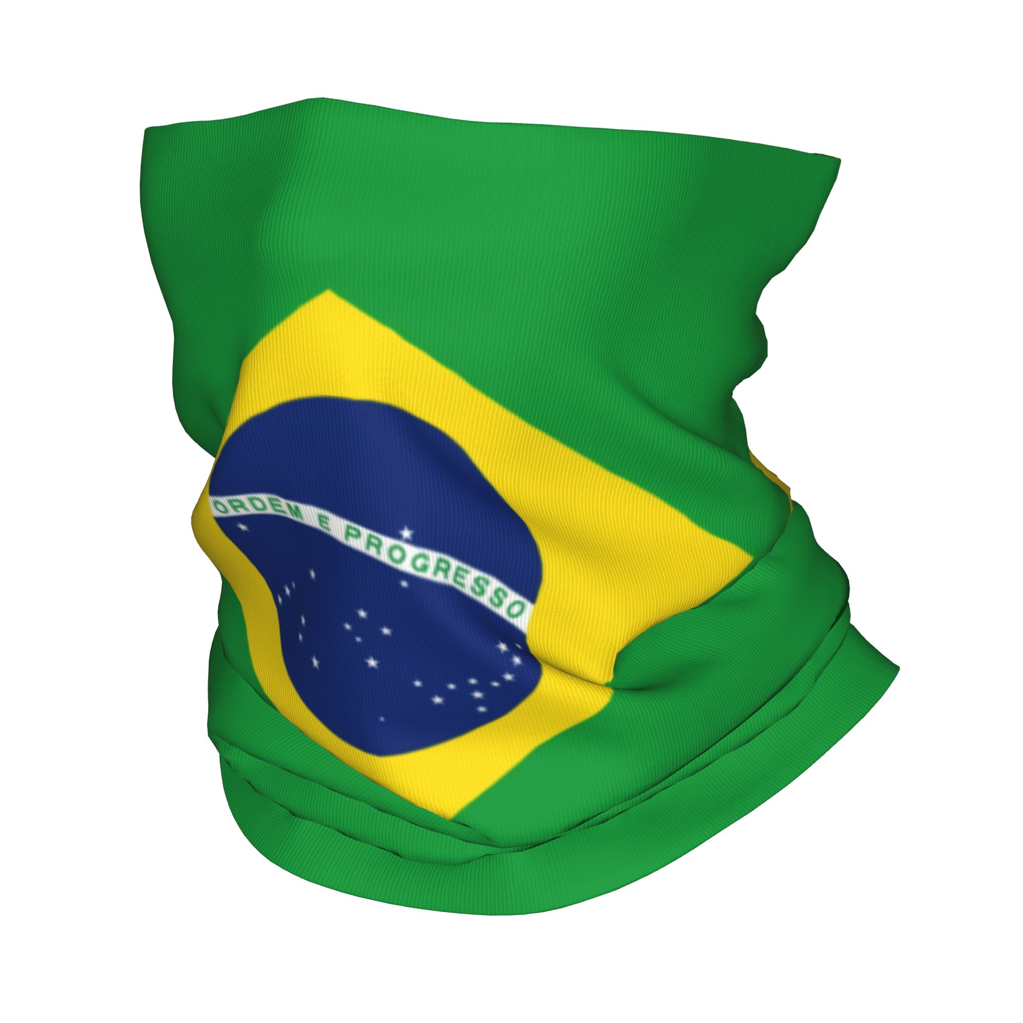 Neck Gaiter Face Cover - Benutzerdefinierte Brasilien Flagge Bandana Halswärmer Männer
