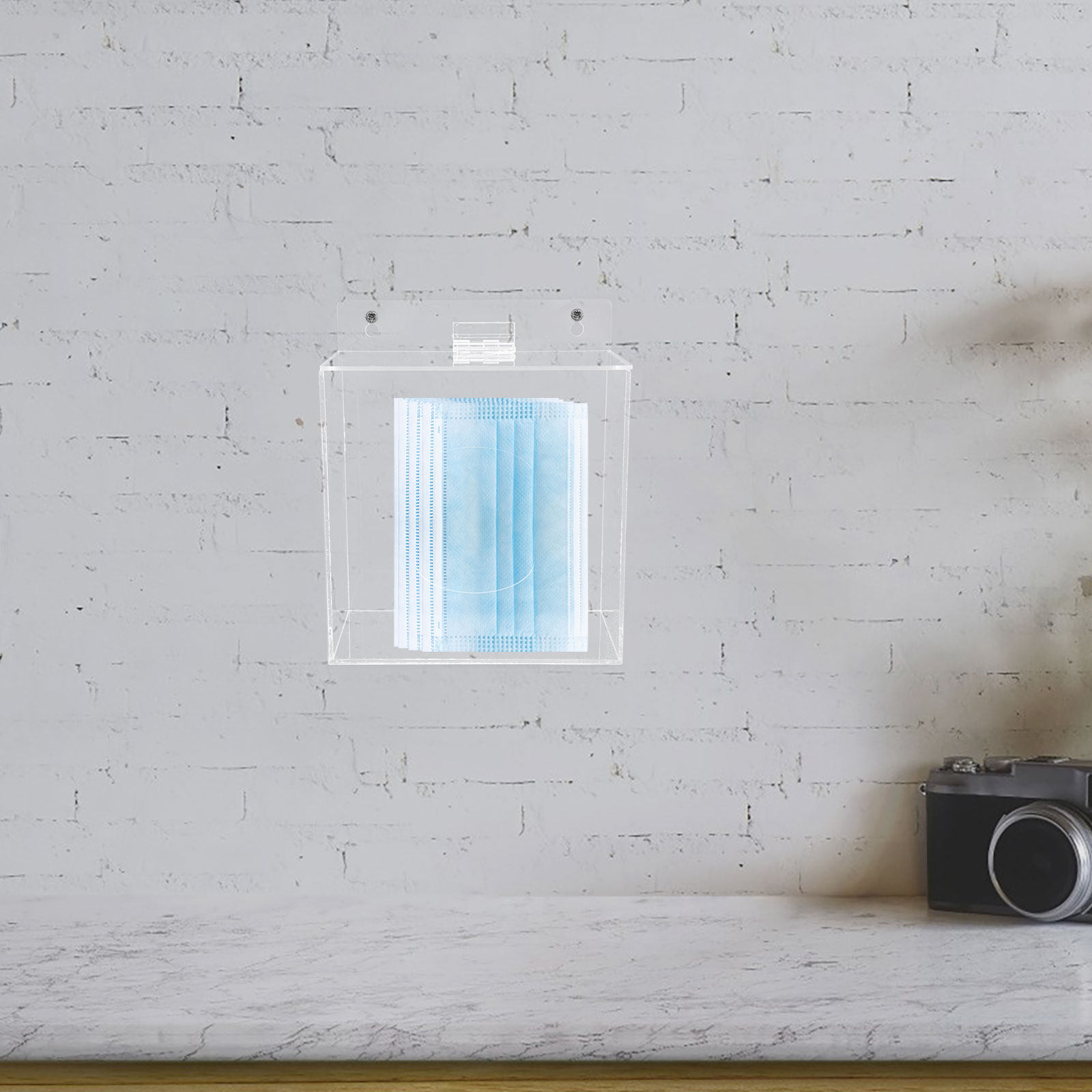 Face Mask Storage Box - Acryl-Masken-Aufbewahrungsbox, transparente Wandhalterung, Gesichtsmasken-Organizer, Spender, Handschuhhalter,